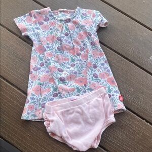 Magnetic Me Pink and Purple Floral Baby Outfit